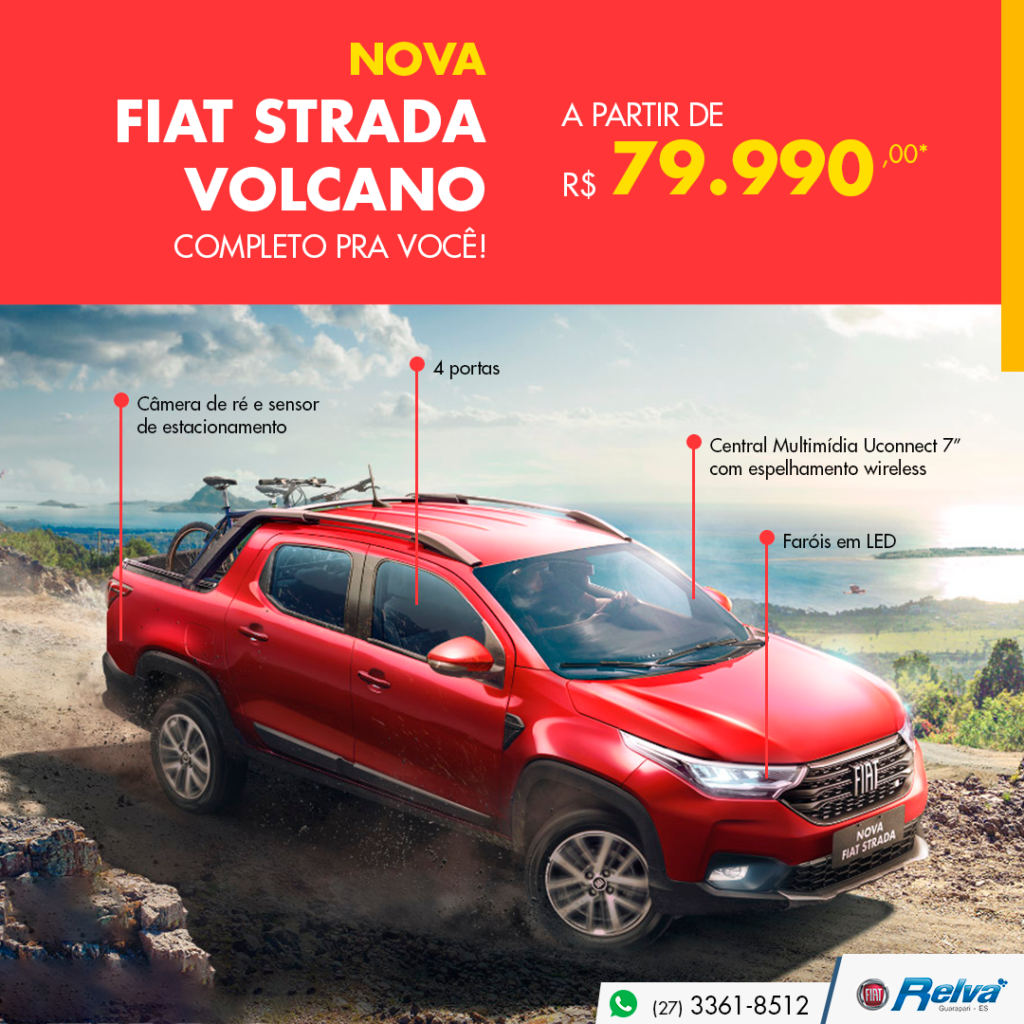 2020 06 30 strada volcano - Nova Fiat Strada Volcano a partir de R$ 79.990,00*