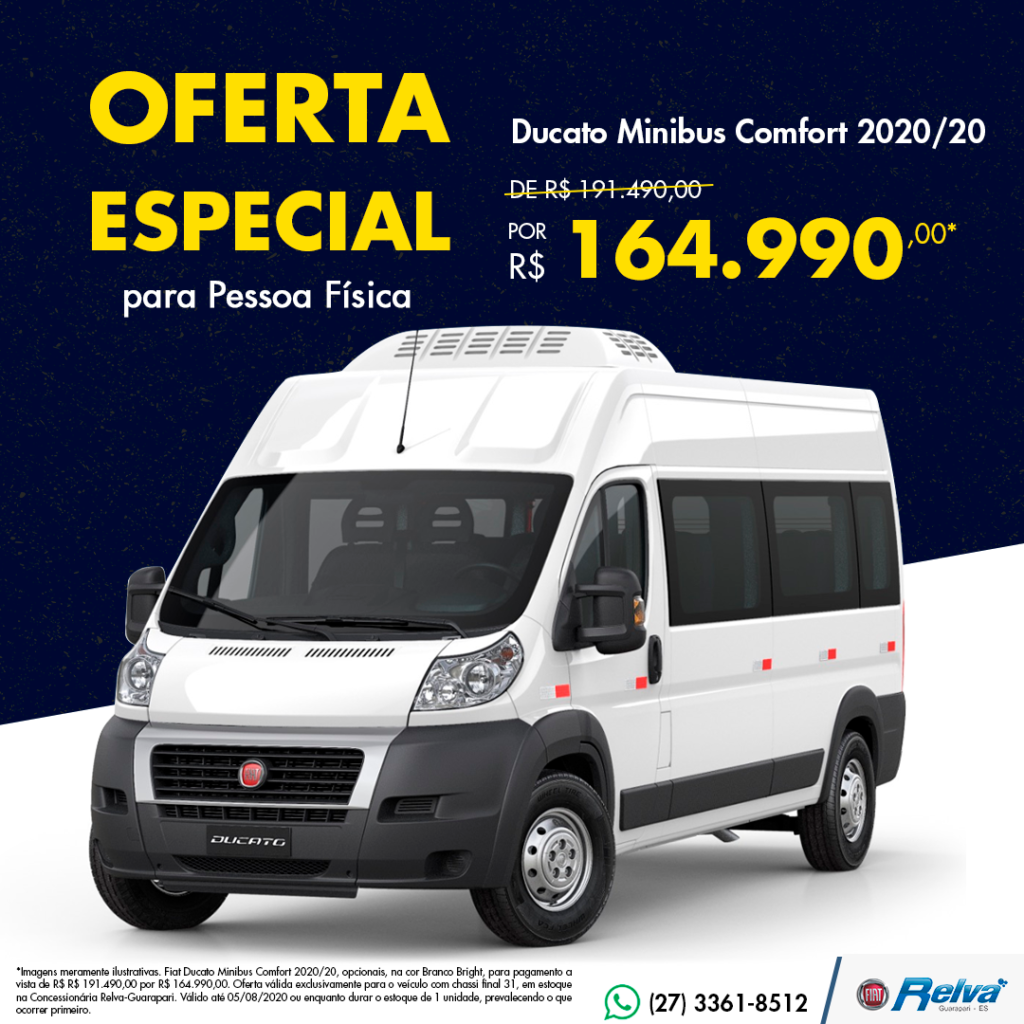ducato minibus - Ducato Minibus Comfort 2020/20 por R$ 164.990,00*