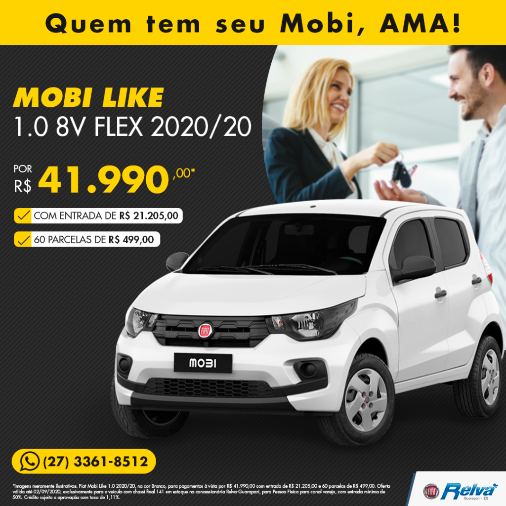 mobi like - Mobi Like 1.0 8V Flex 2020/20 por R$ 41.990,00*