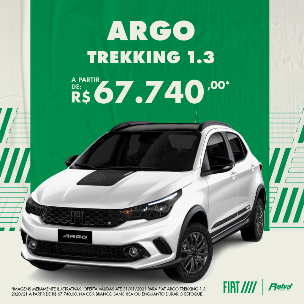 oferta argo trekking 1.3 - Argo Trekking 1.3 a partir de R$ 67.740,00*