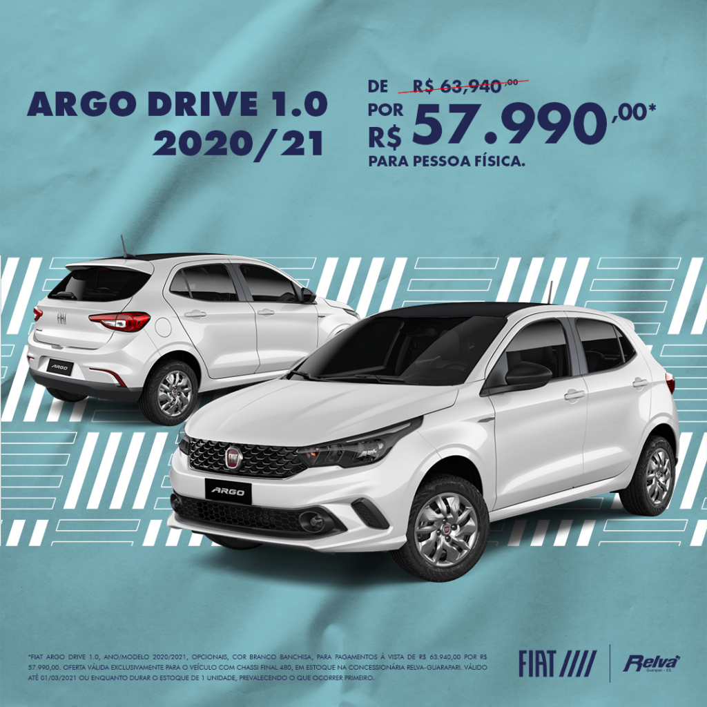 RELVA ARGO DRIVE Lead Ads - Argo Drive 1.0 2020/21 por R$ 57.990,00*