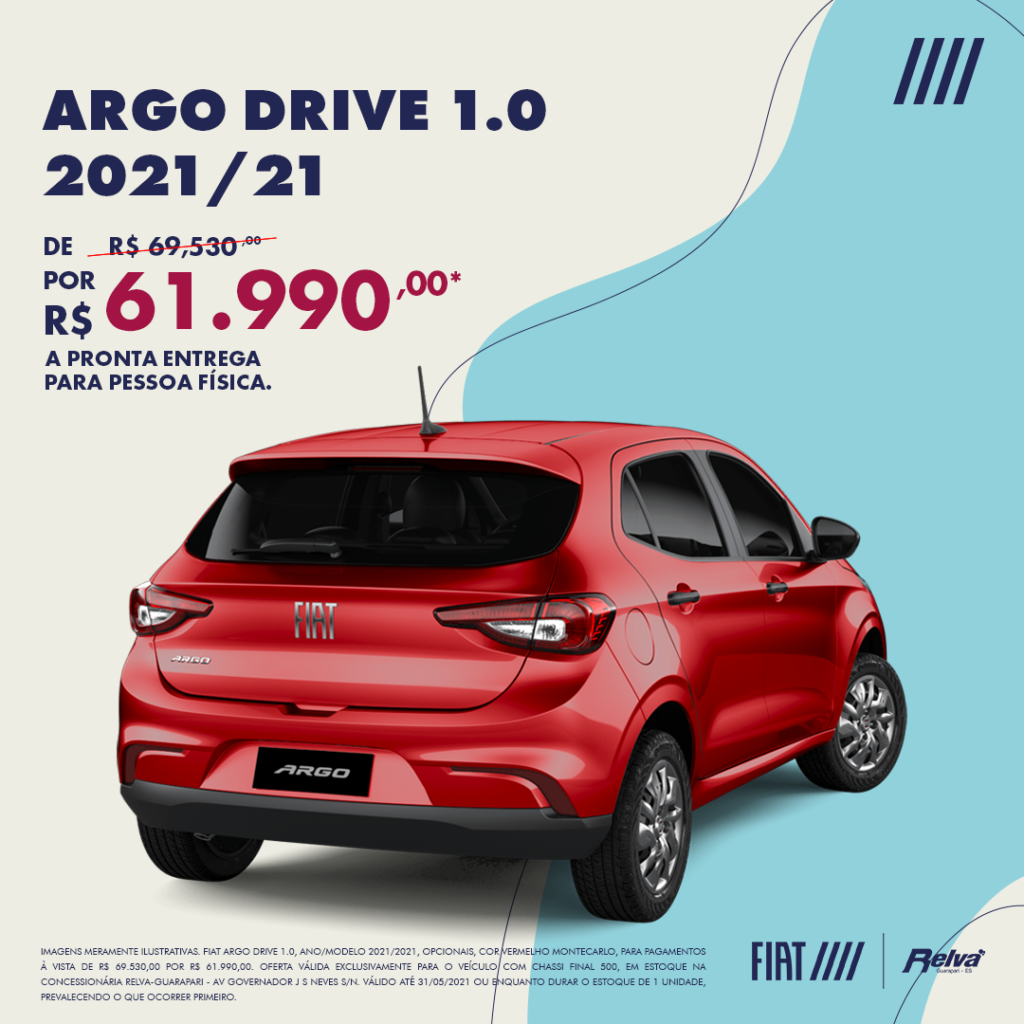 RELVA ARGO DRIVE Lead Ads MAIO - Argo Drive 1.0 2021/21 por R$ 61.990*