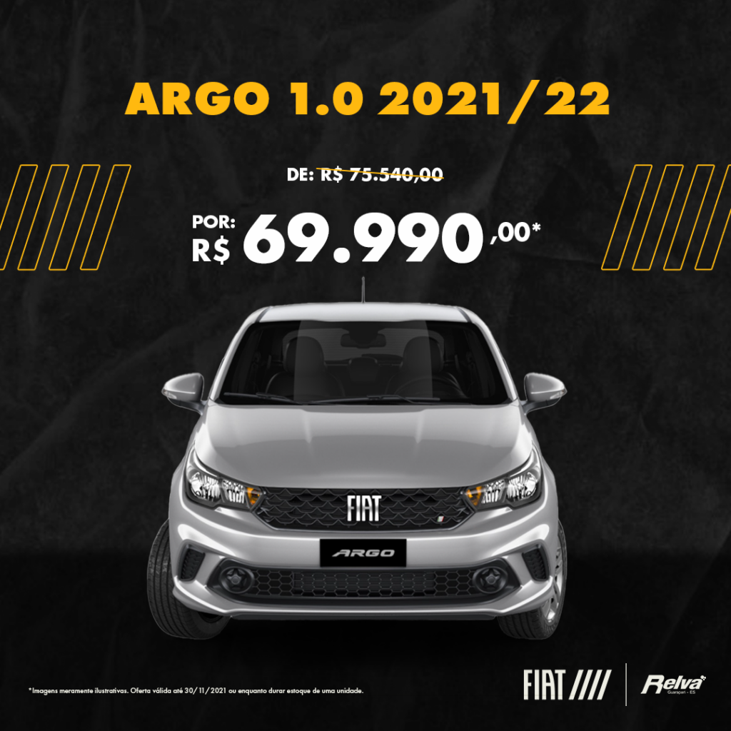 Relva Argo 1.0 nov - Argo 1.0 2021/22 por R$ 69.990,00*