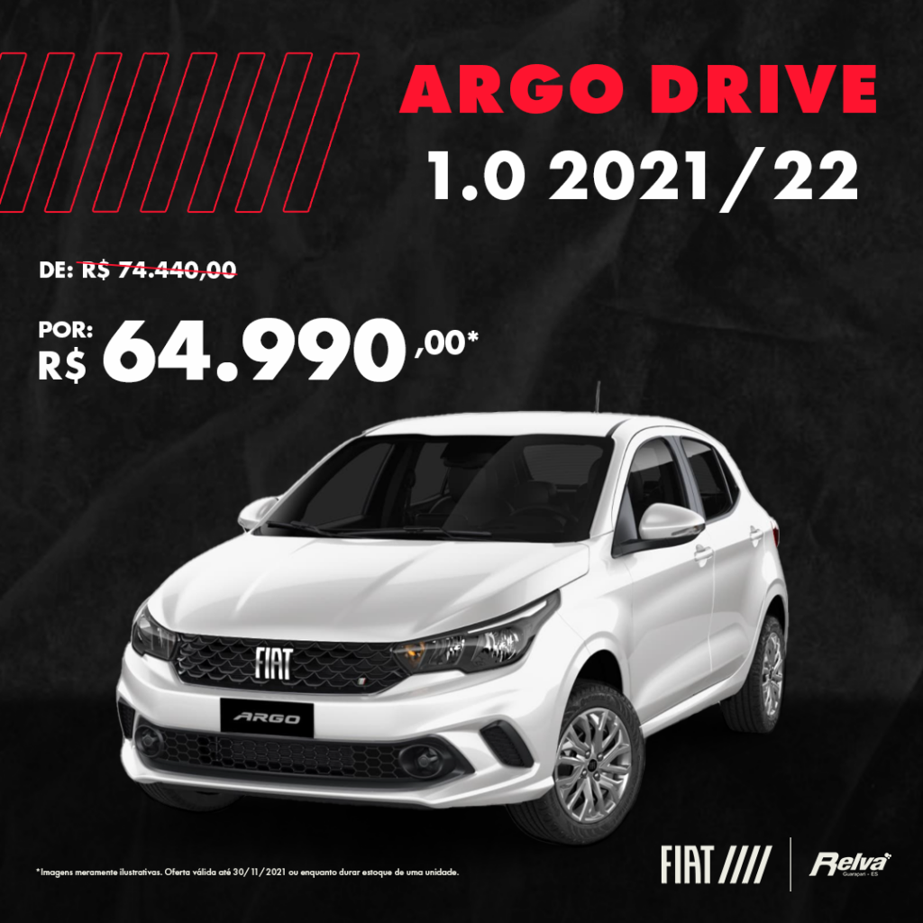 Relva Argo Drive 1.0 nov - Argo Drive 1.0 2021/22 por R$ 64.990,00*