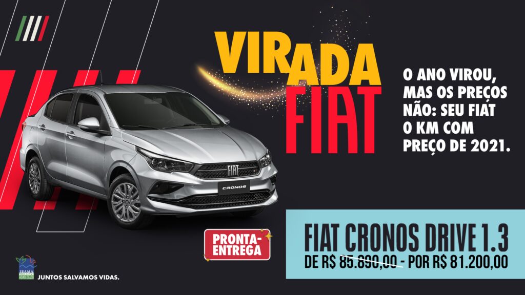 Cronos Virada 1024x576 1 - Virada Fiat: Cronos Drive 1.3 por R$ 81.200,00*