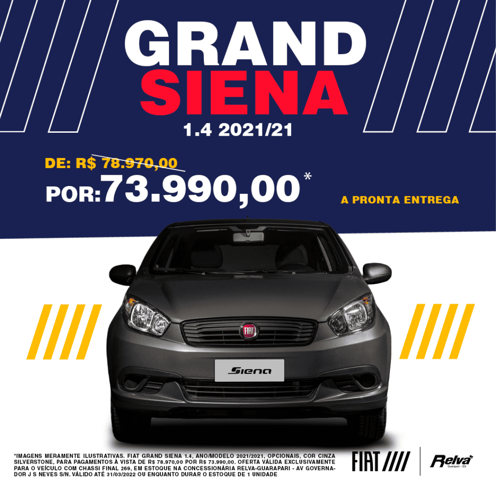 Grand Siena2 - Grand Siena 1.4 2021/21 por R$ 73.990,00*