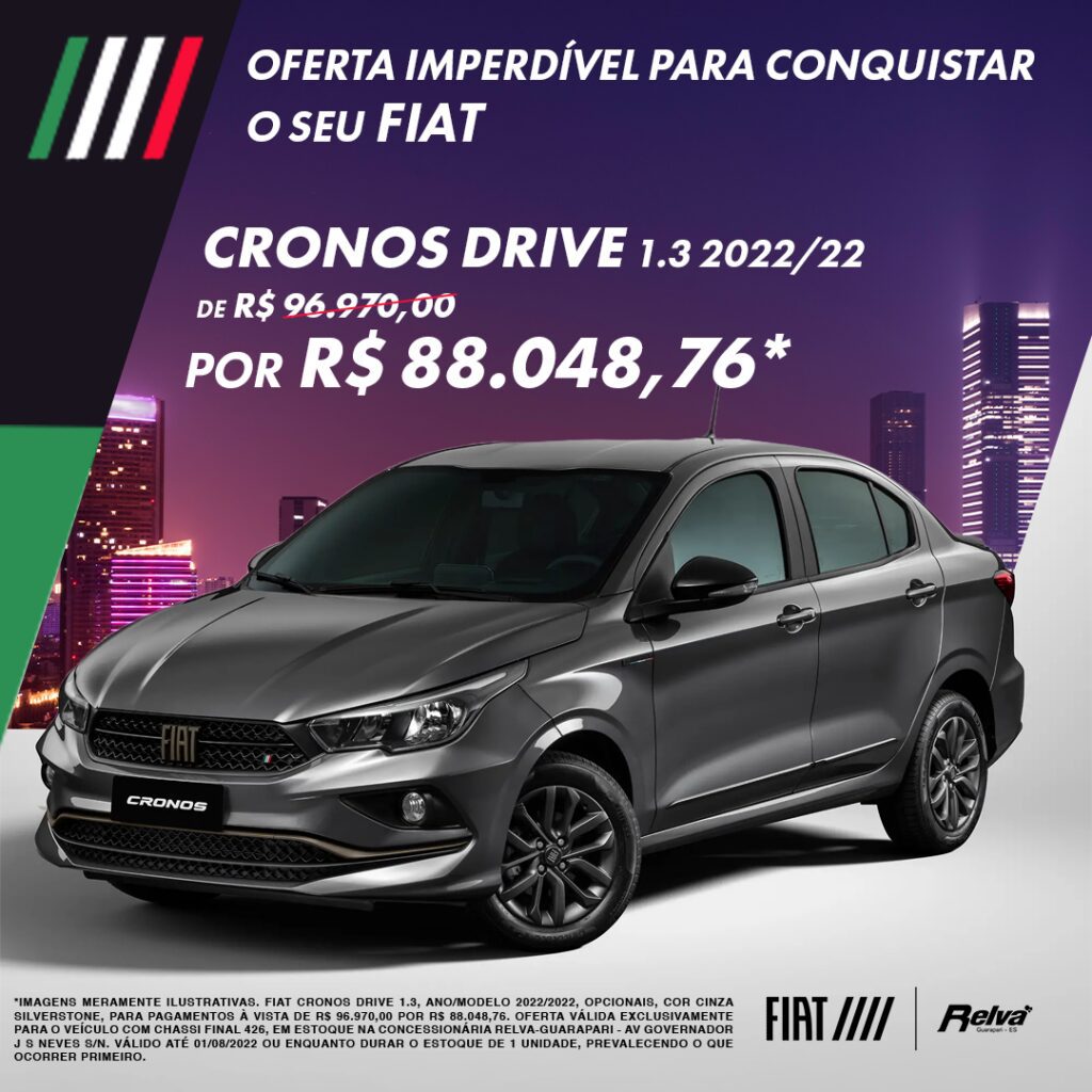 Cronos Drive - Cronos Drive 1.3 2022/22 por R$ 88.048,76*