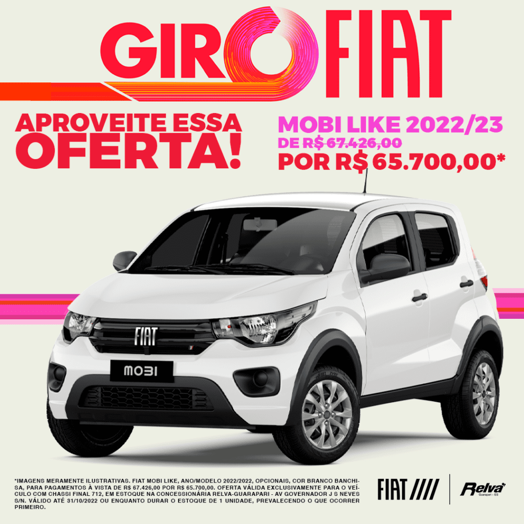 Mobi Like - Giro Fiat: Mobi Like 2022/23 por R$ 65.700,00*