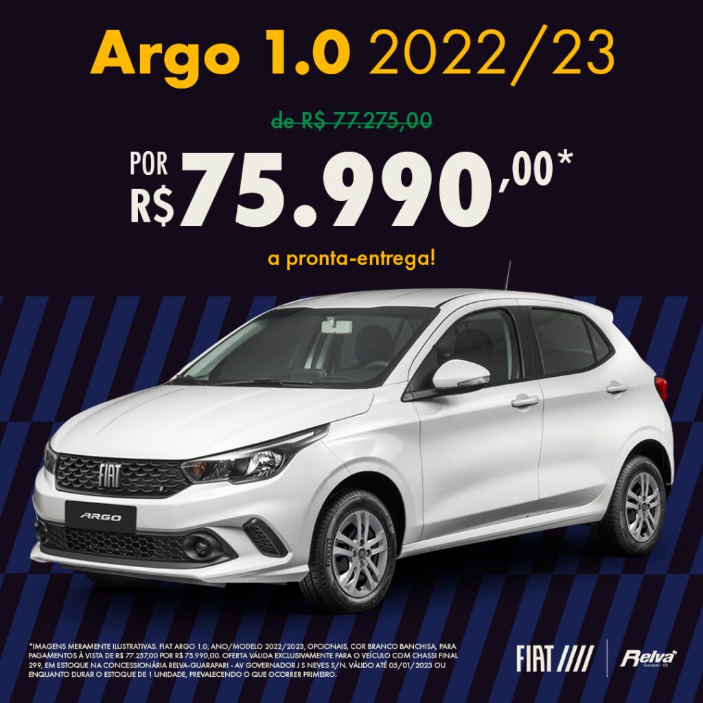 Relva Argo1 - Argo 1.0 2022/23 por R$ 75.990,00* a pronta-entrega!