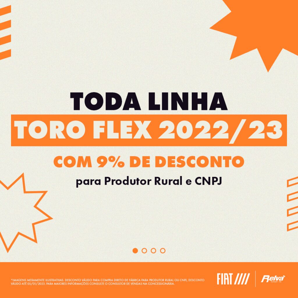 Relva Toro Flex1 - Toda Linha Toro Flex 2022/23 com 9% de desconto para Produtor Rural e CNPJ