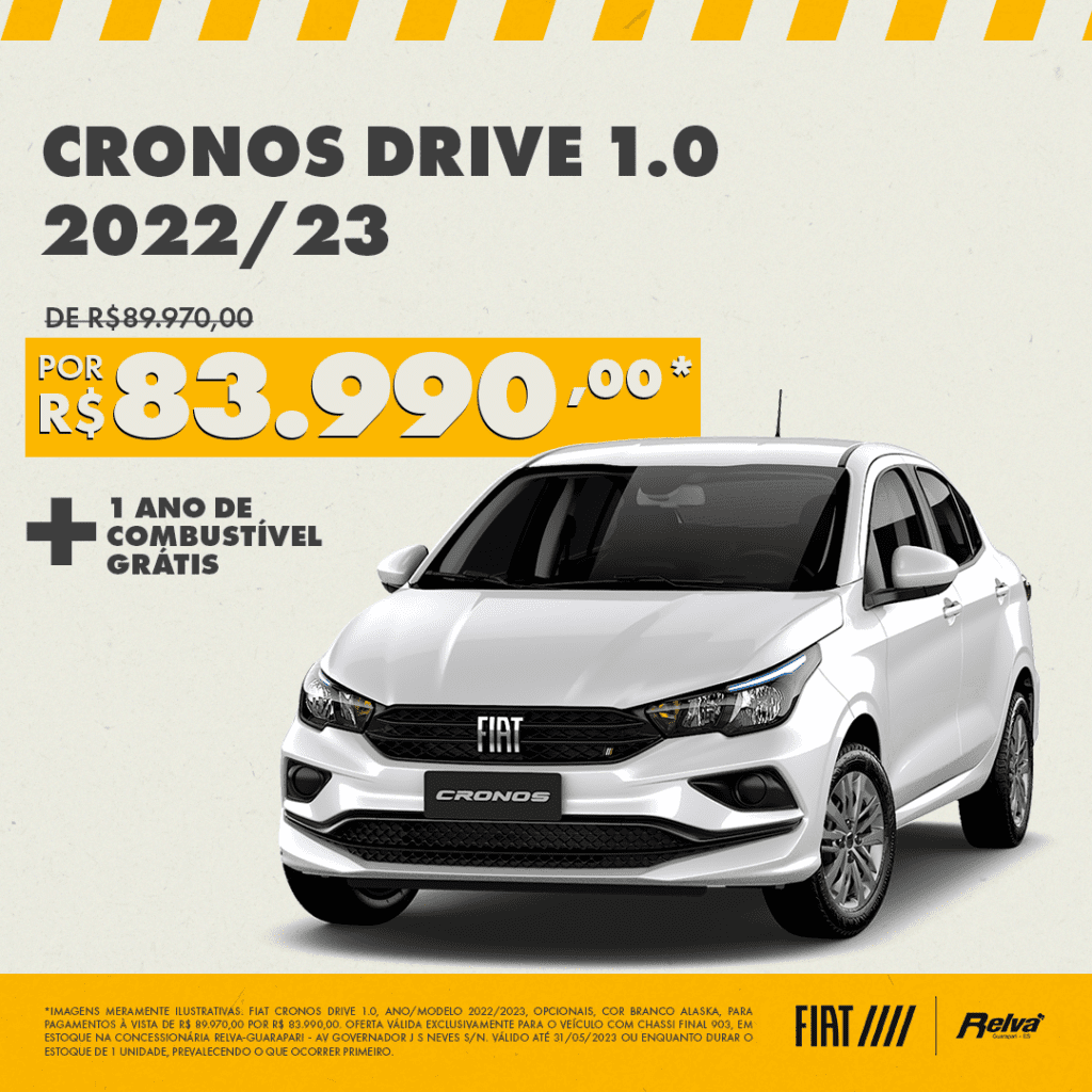 Relva Linha Cronos 2022 234 - Cronos Drive 1.0 2022/23 por R$ 83.990,00*​