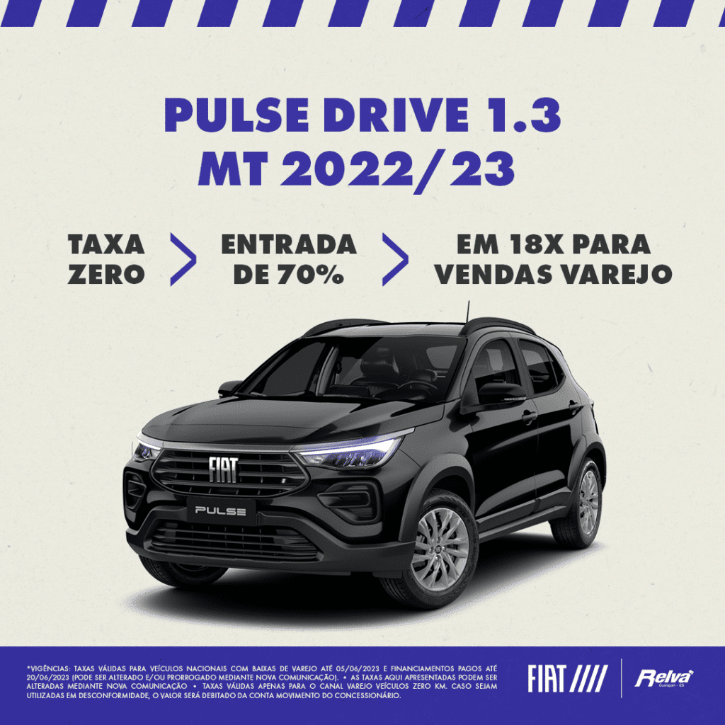 Relva Pulse Drive e Audace2 - Pulse Drive 1.3 MT 2022/23 com condições imperdíveis!​