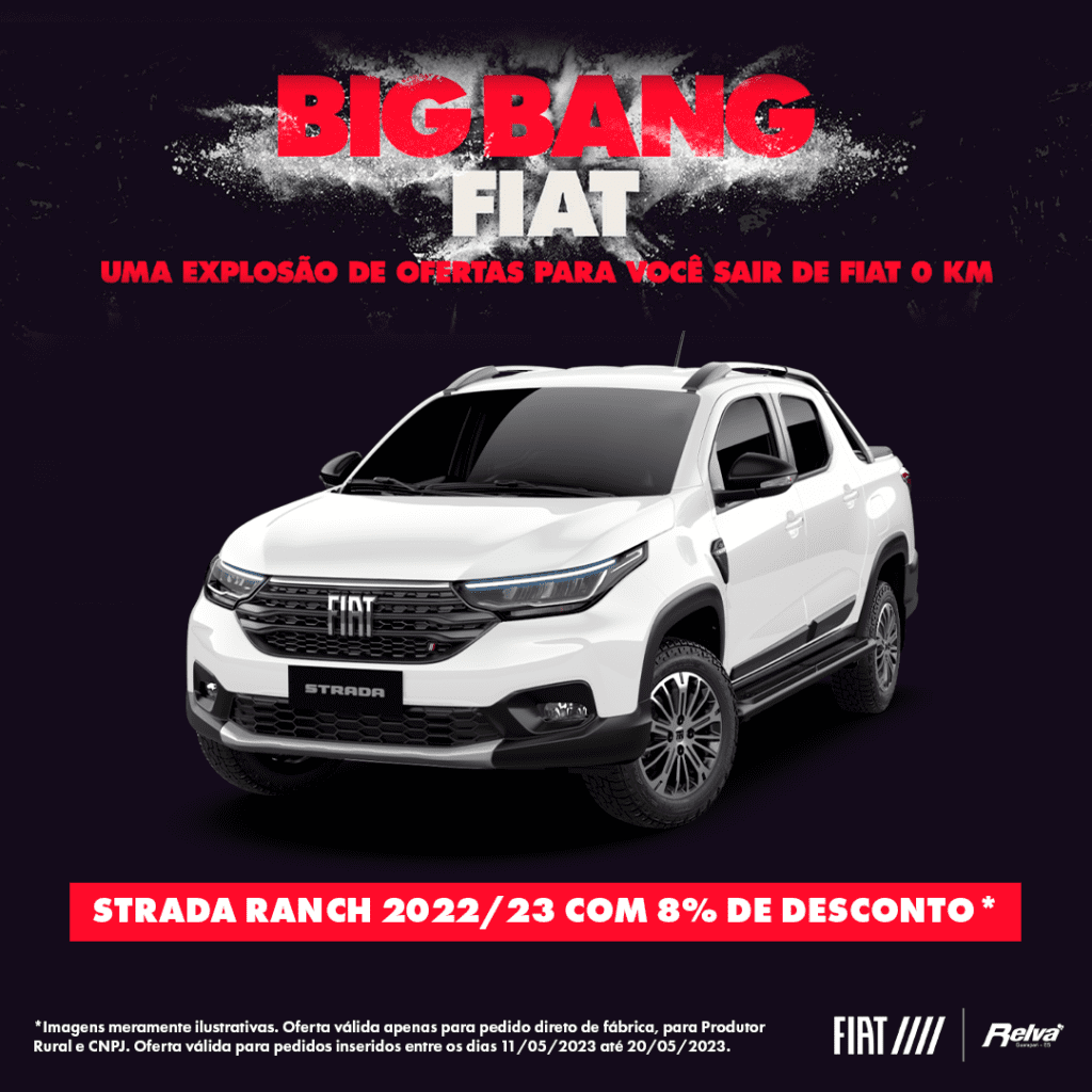 Relva Big Bang Fiat Strada Ranch - Big Bang Fiat: Strada Ranch 2022/23 com 8% de desconto*