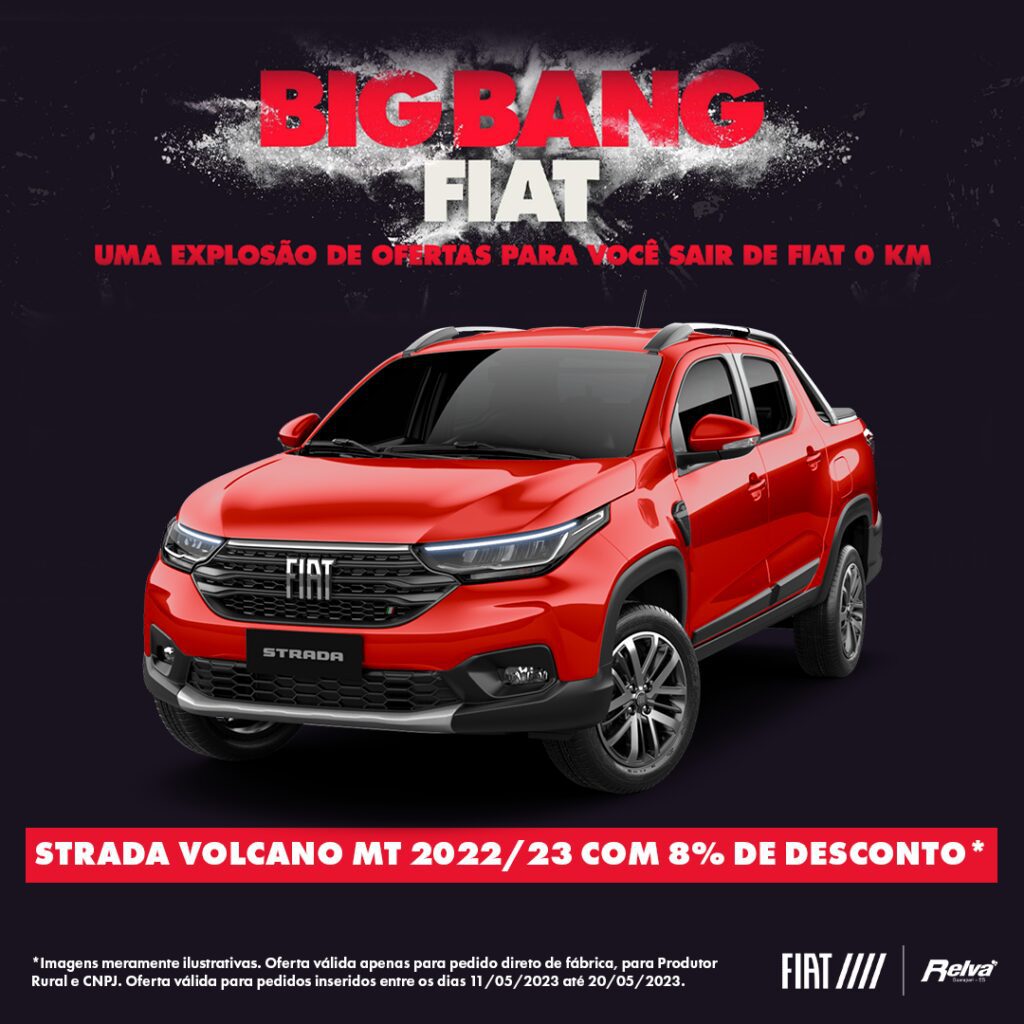 Relva Big Bang Fiat Strada Volcano MT - Big Bang Fiat: Strada Volcano MT 2022/23 com 8% de desconto*