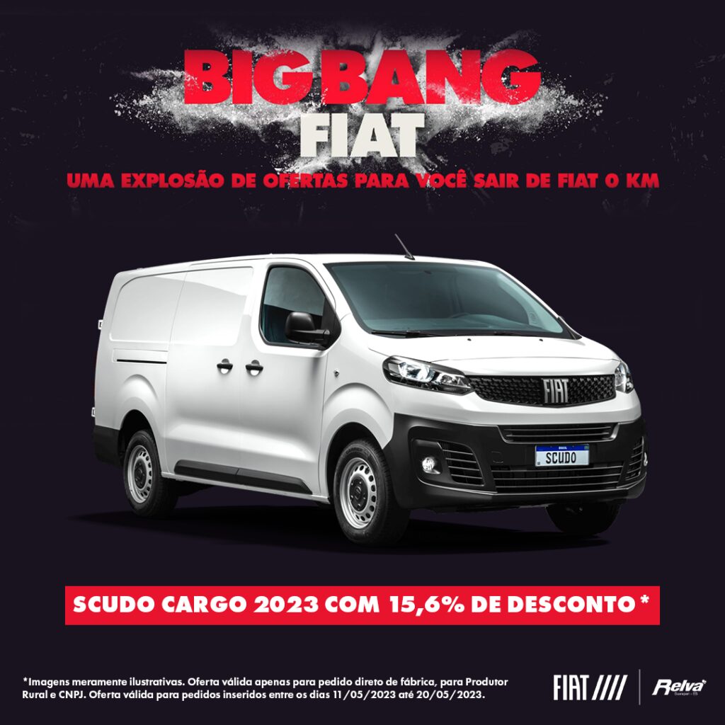 Relva Big Bang Fiat Scudo - Big Bang Fiat: Scudo Cargo 2023 com 15,6% de desconto*