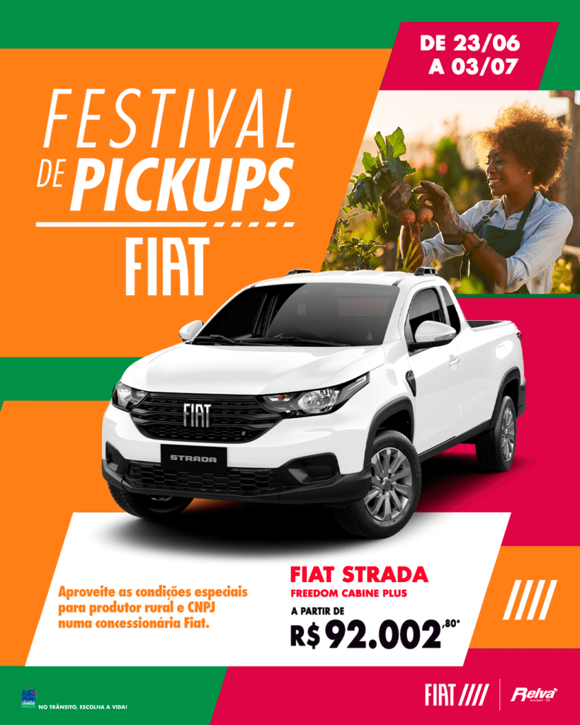 Relva Festival Pickups Strada Freedom - Festival de Pickups Fiat: Strada Freedom Cabine Plus a partir de R$ 92.002,80*