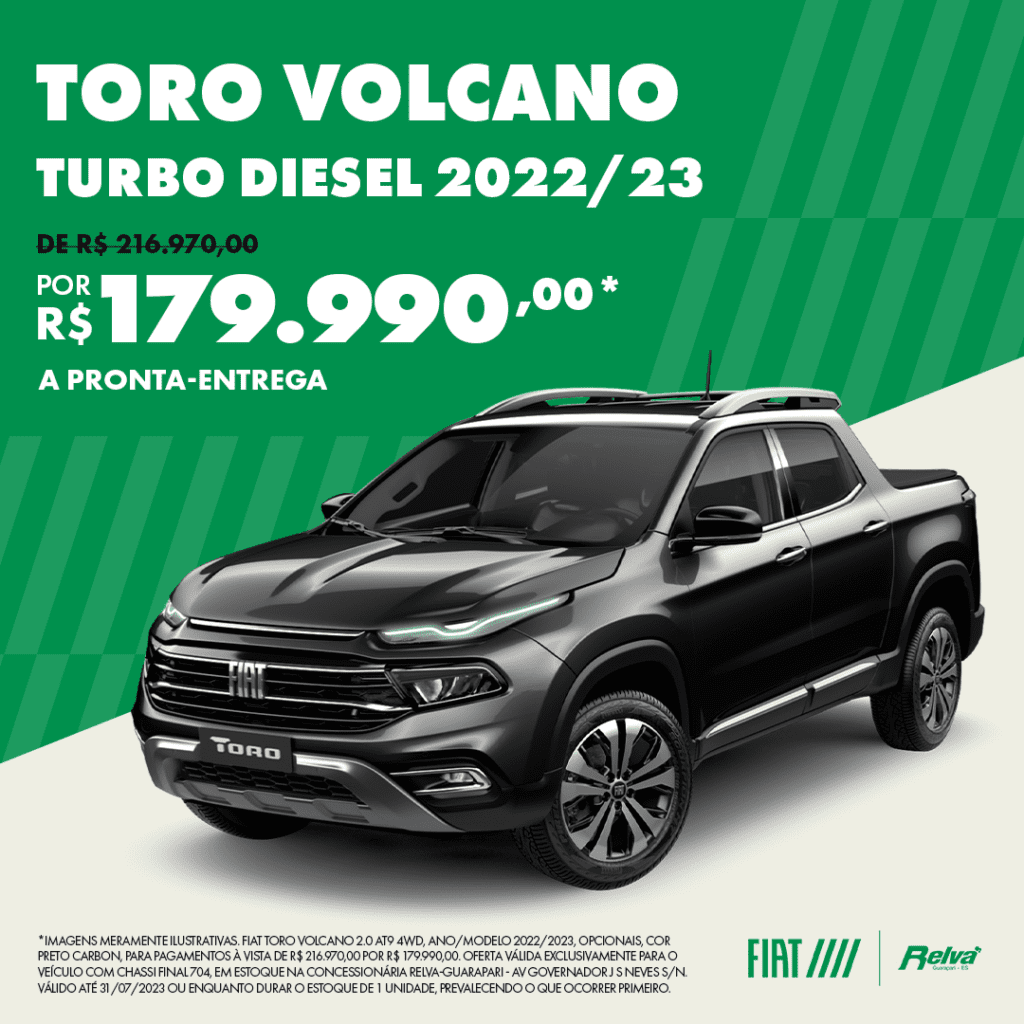 Relva Toro Volcano Turbo Diesel PretoCarbon - Toro Volcano Turbo Diesel 2022/23 por R$ 179.990,00*