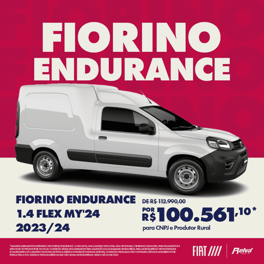 Relva Fiorino Endurance 1 - Fiorino Endurance 1.4 Flex MY'24 2023/24 de R$ 112.990,00 por R$ 100.561,10*