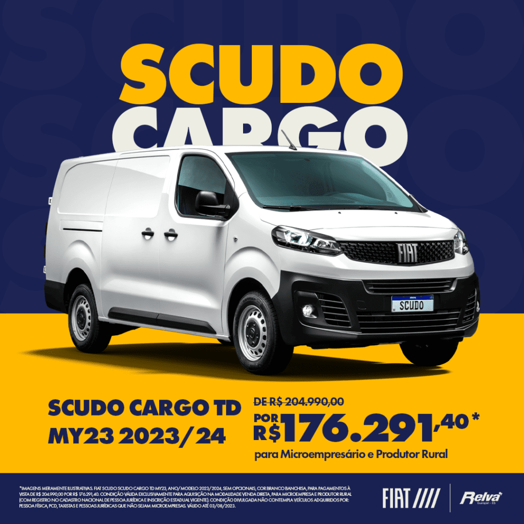 Relva Scudo Cargo TD MY23 1 - Scudo Cargo TD MY23 2023/24 de R$ 204.990,00 por R$ 176.291,40*