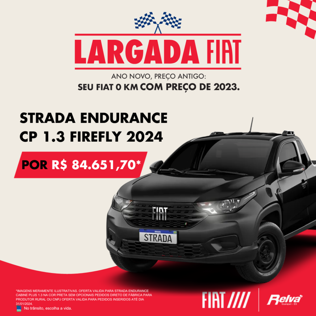 Relva Largada Fiat Strada Endurance - Largada Fiat: Strada Endurance CP 1.3 Firefly 2024 por R$ 84.651,70*