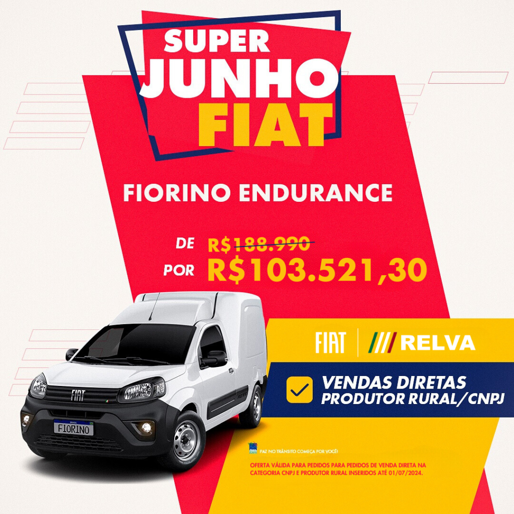 FIORINO ENDURANCE - SUPER JUNHO FIAT: Fiorino Endurance por R$ 103.521,30*