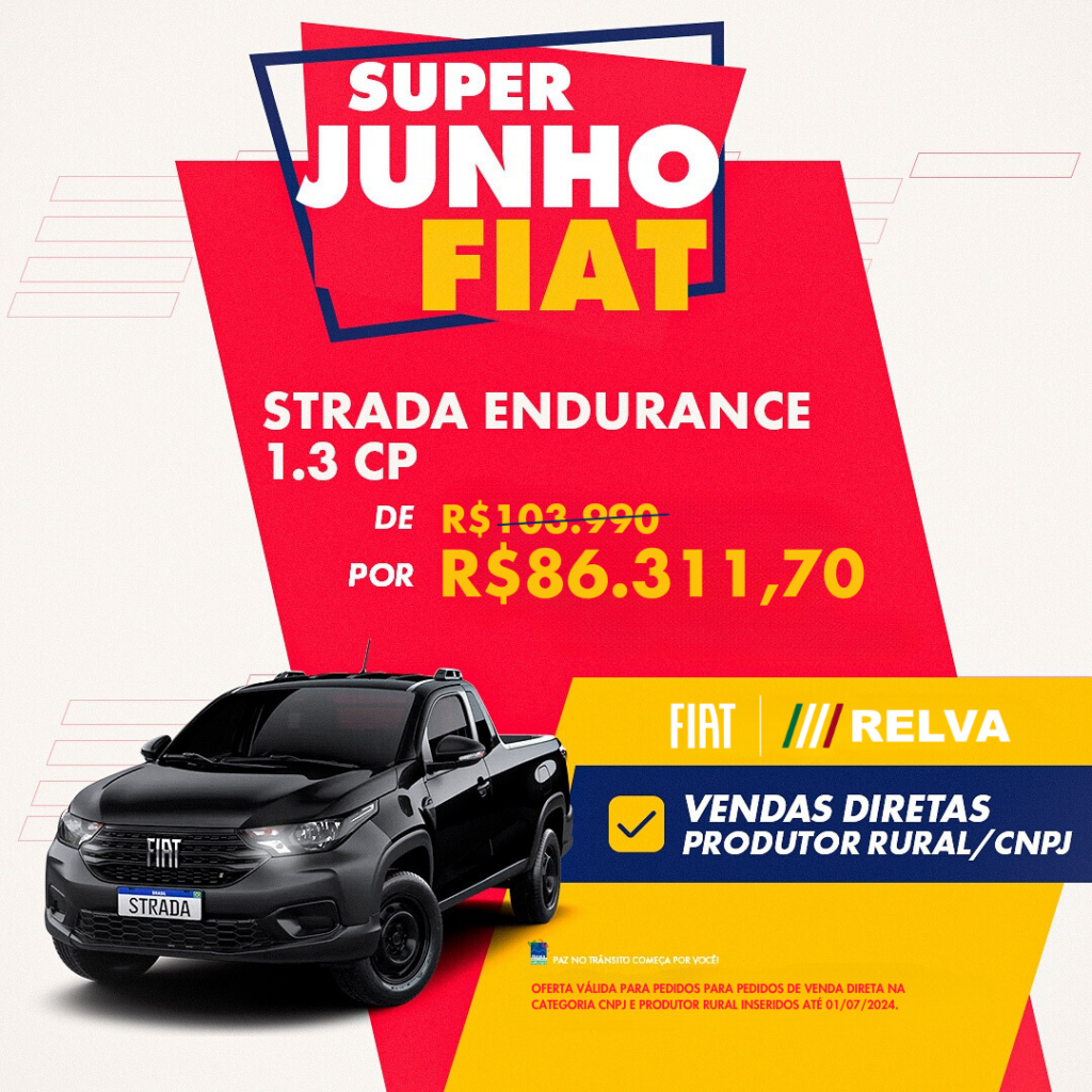 STRADA ENDURANCE 1.3 CP - SUPER JUNHO FIAT: Strada Endurance 1.3 CP por R$ 86.311,70*