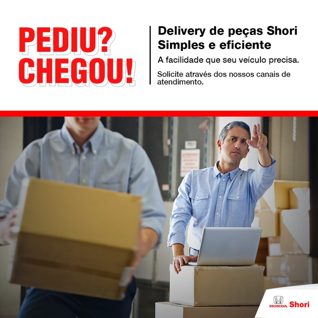 Delivery de peças Shori: simples e eficiente