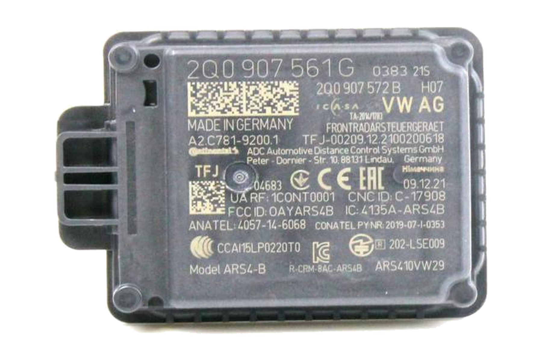 Módulo de Controle Adaptativo de Piloto Automático ACC VW 2Q0907561G