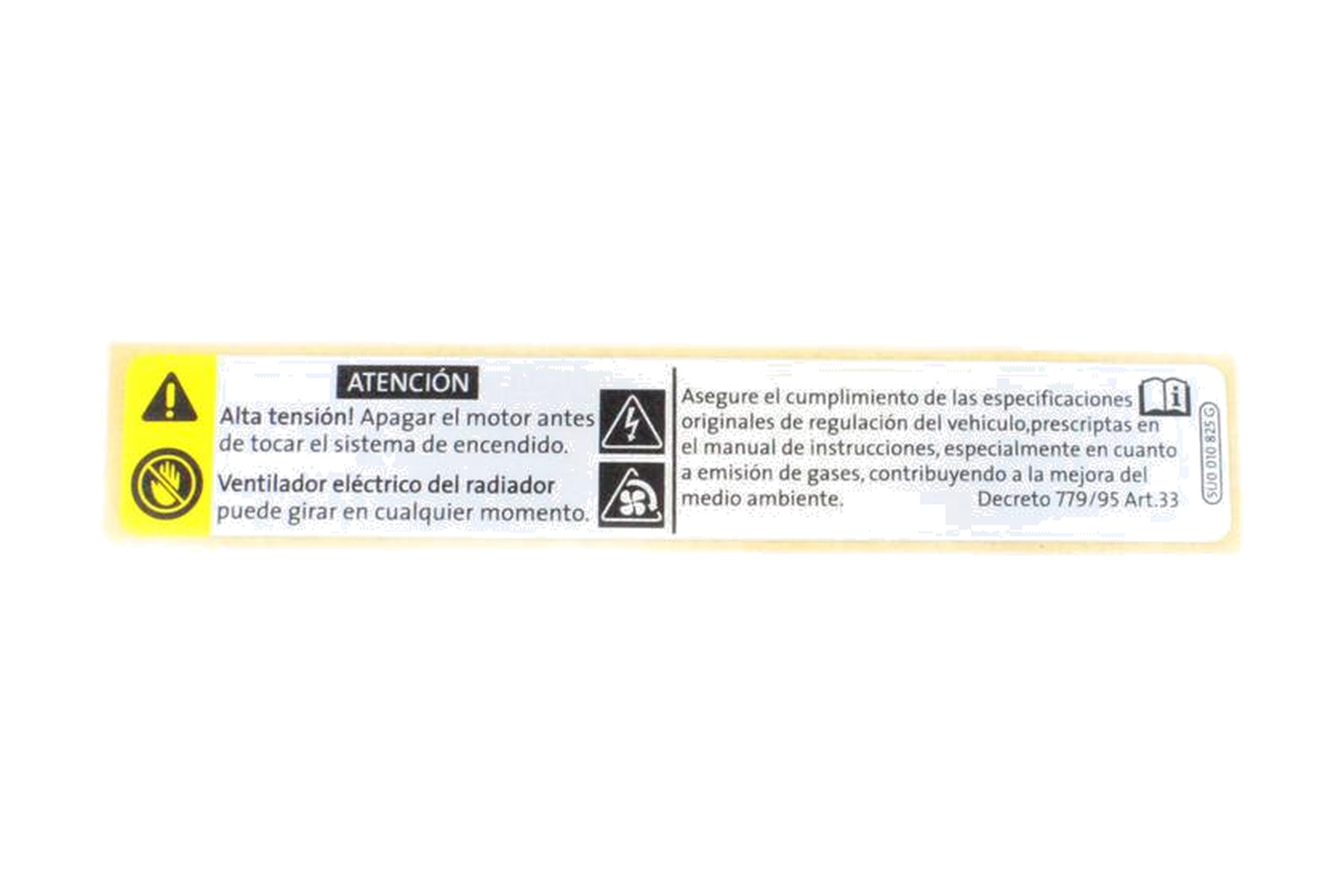 Etiqueta VW 5U0010825G