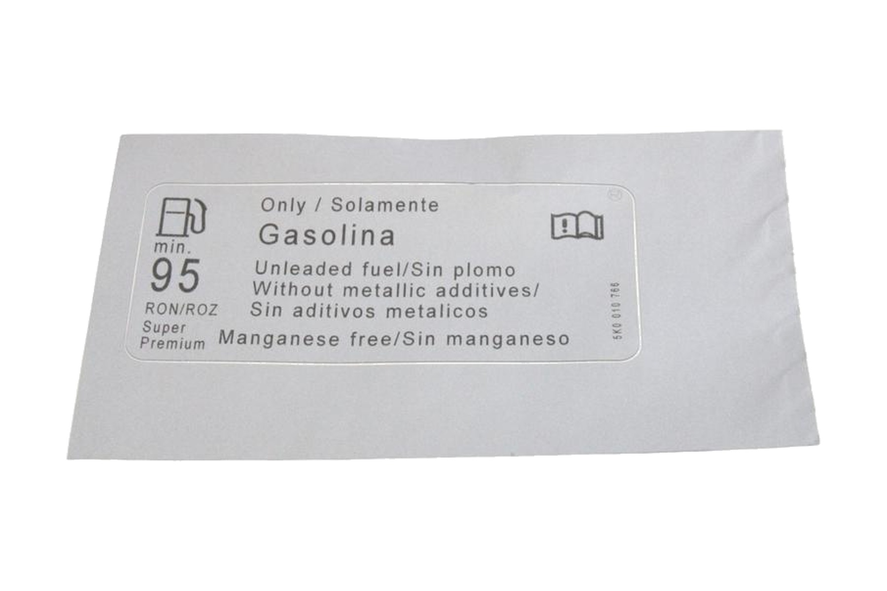 Etiqueta de Pressão de Calibragem de Pneus VW 5K0010766