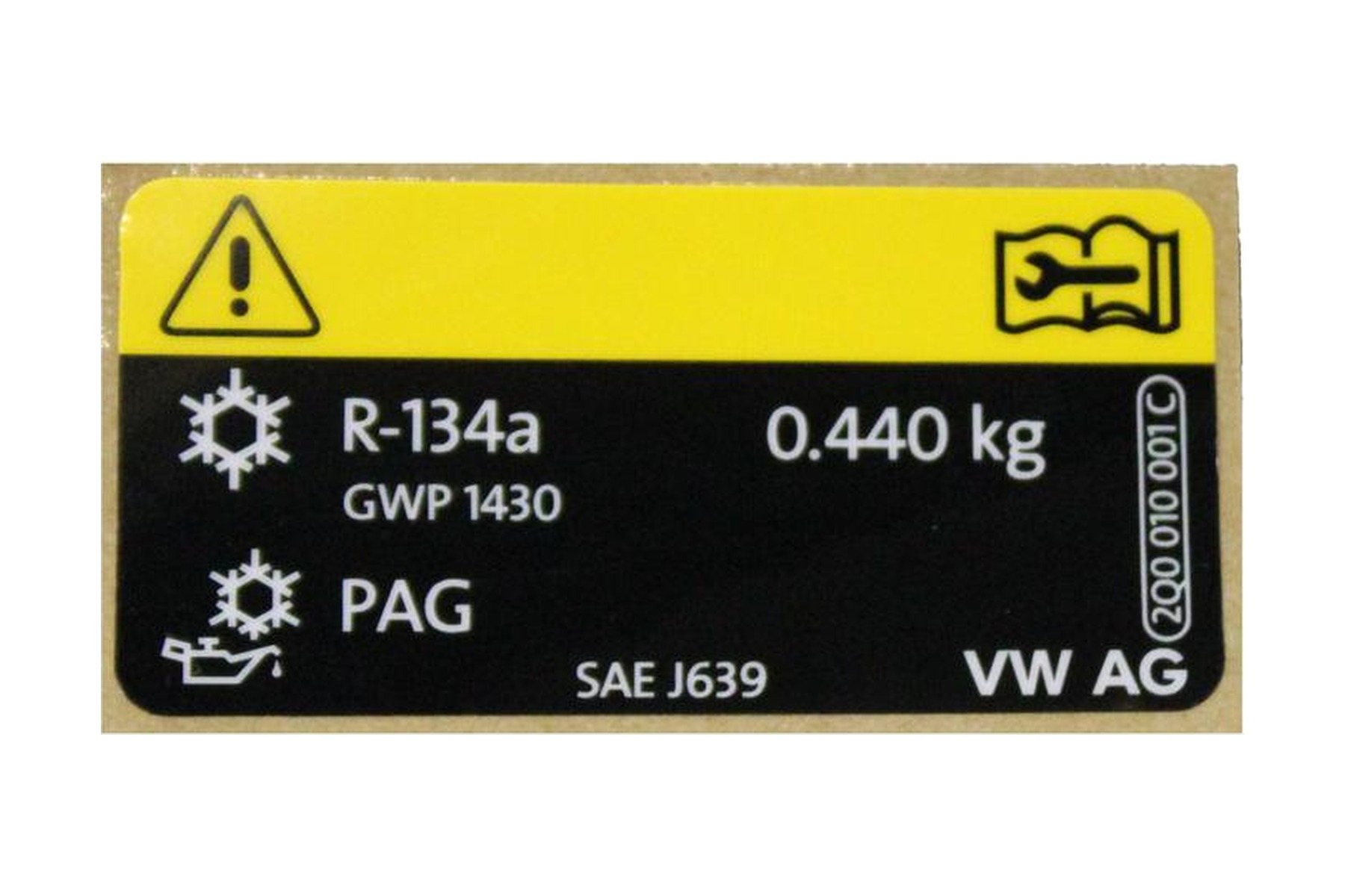 Etiqueta de Ar Condicionado VW 2Q0010001C