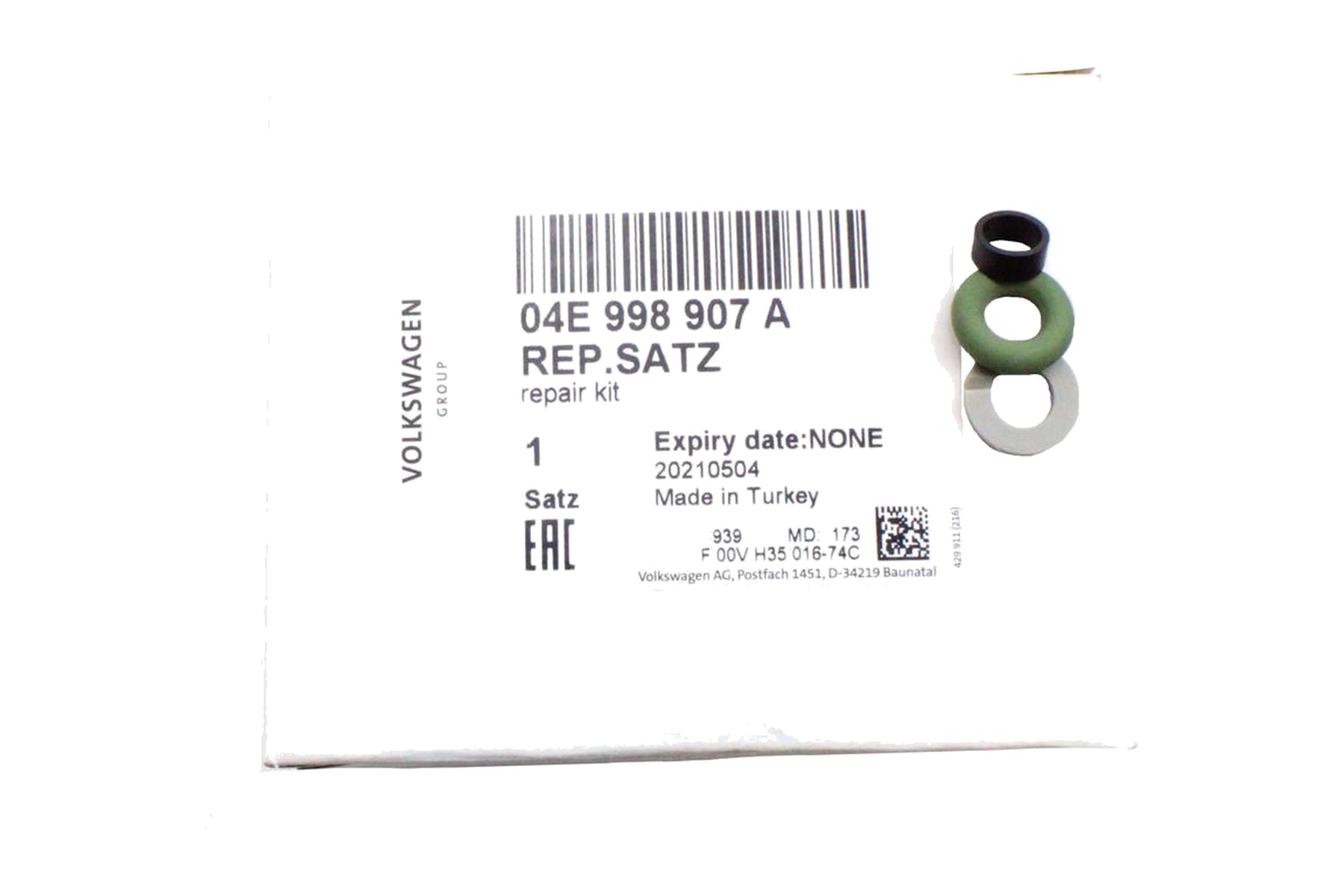 Kit de Reparo de Bico Injetor de Combustível VW 04E998907A - Imagem 3