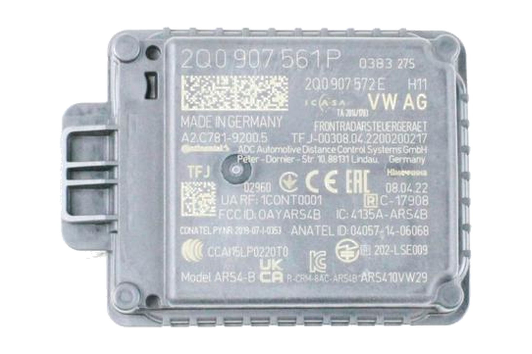 Módulo de Controle Adaptativo de Piloto Automático ACC VW 2Q0907561P