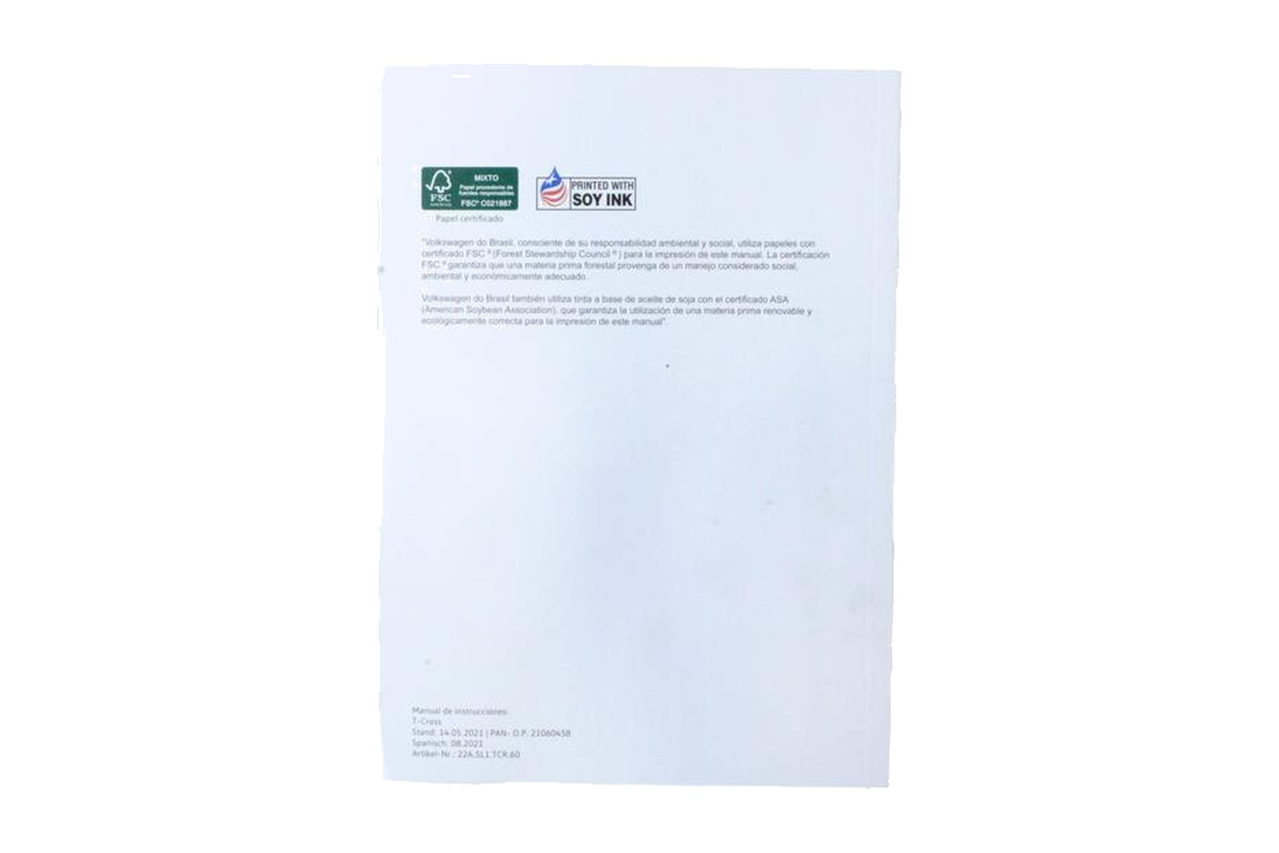 Literatura de Bordo VW 2GP012763AE - Imagem 2