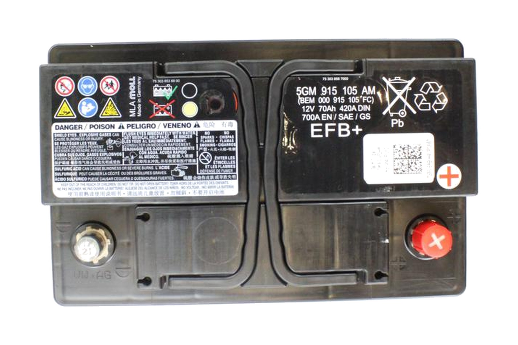 Bateria VW 5GM915105AM - Imagem 2