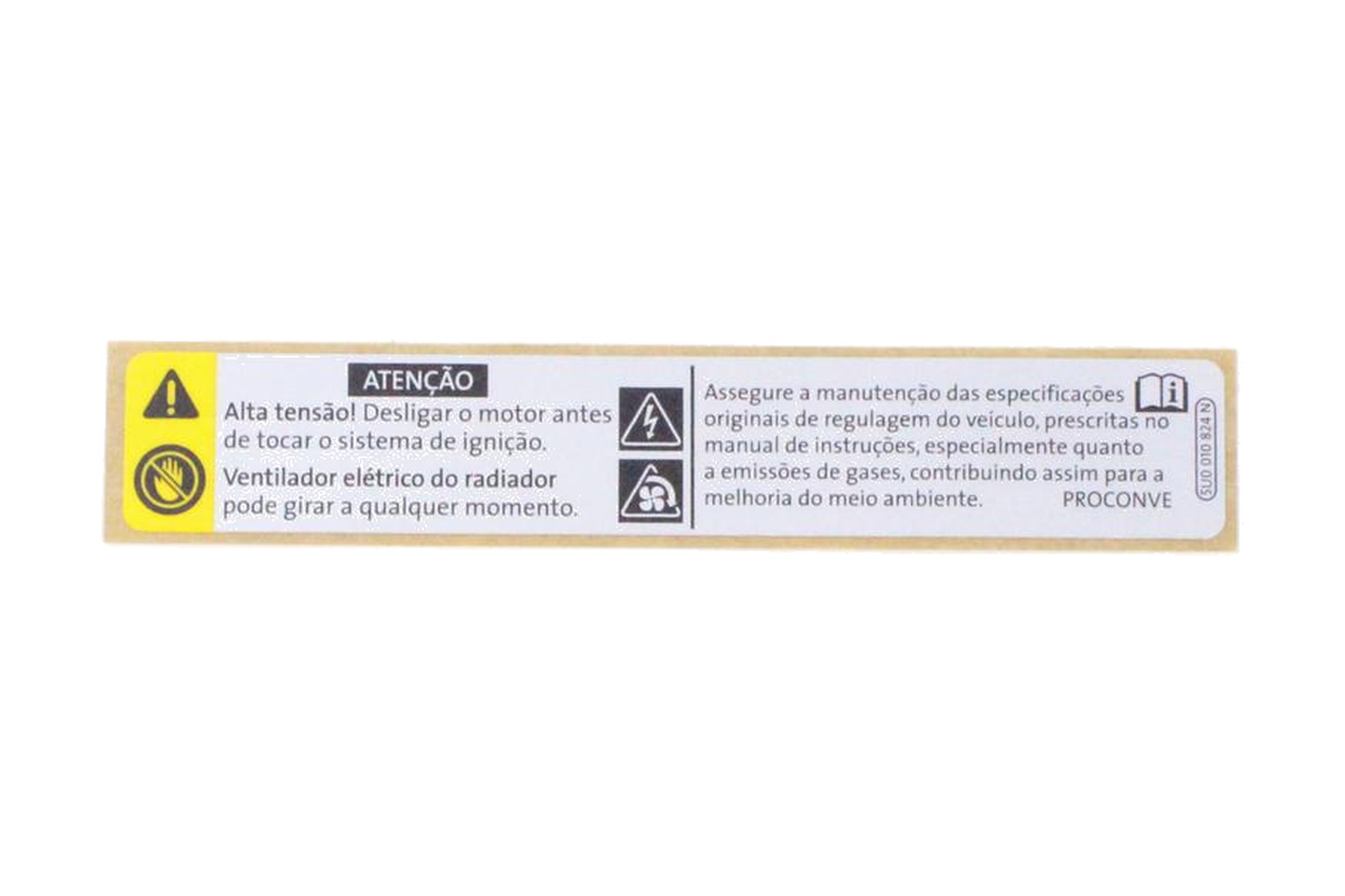 Etiqueta de Advertência VW 5U0010824N
