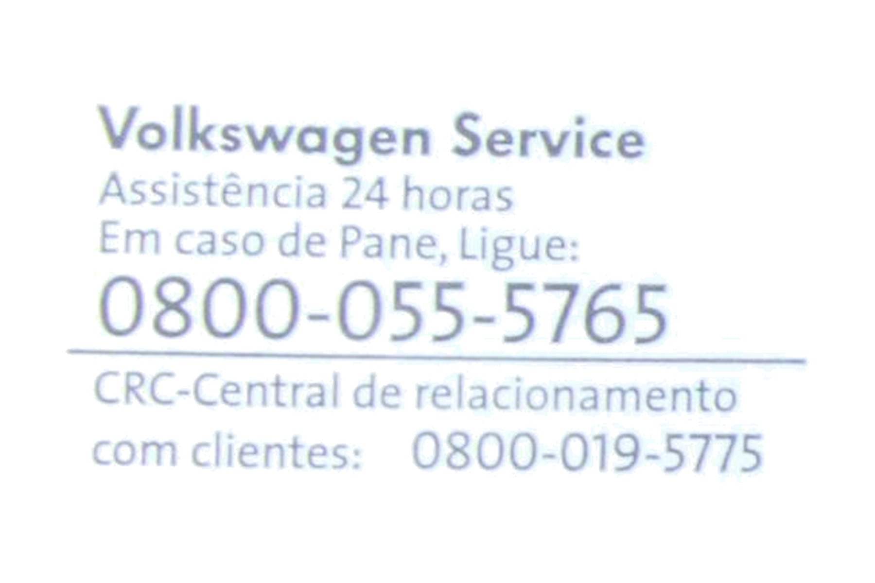 Etiqueta de Aviso VW 5W0010687T