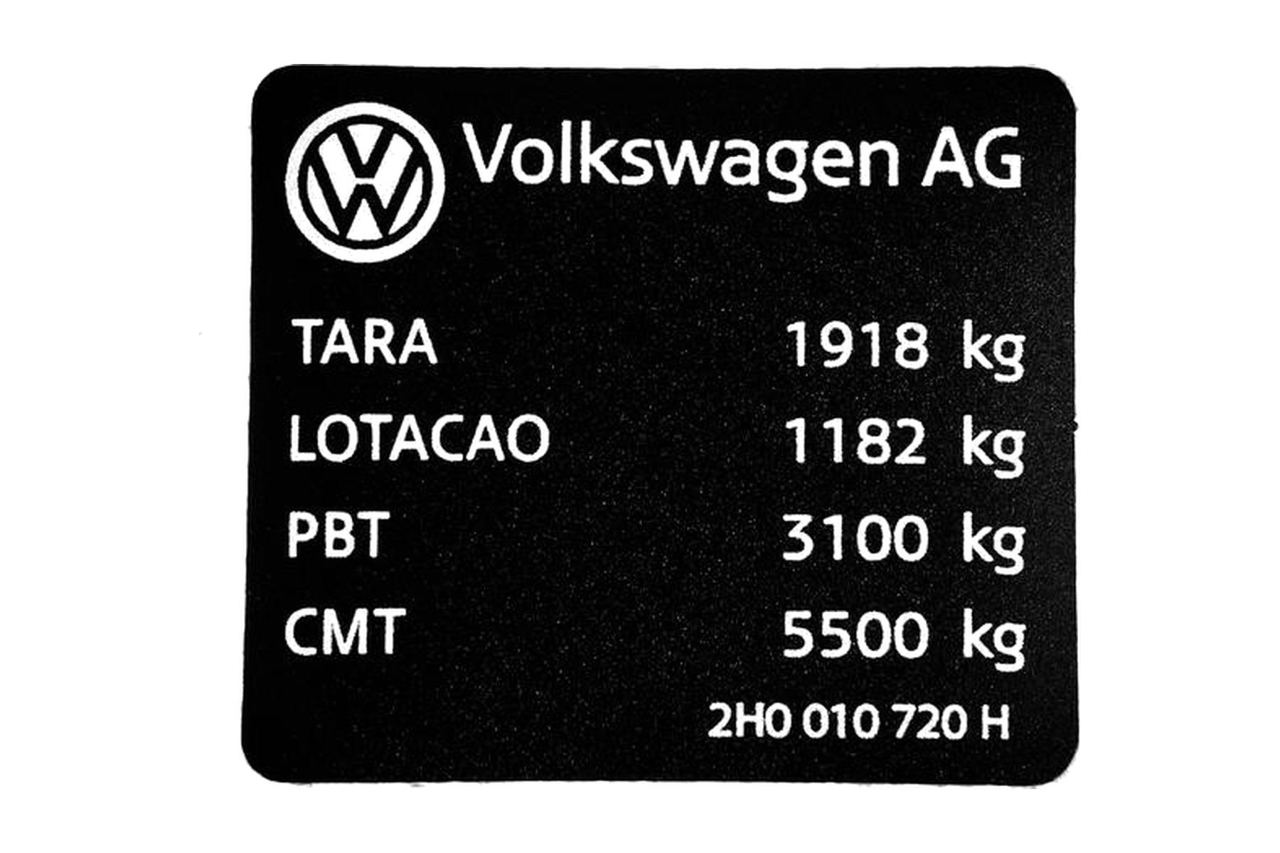 Etiqueta de Advertência VW 2H0010720H